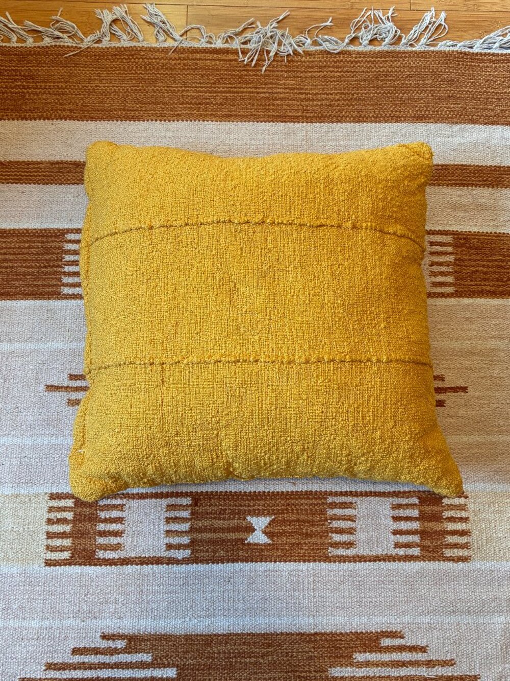 Yellow Woven soft throw Pillow Cost Plus World Market summer vibes southwest